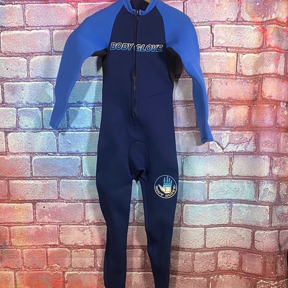 Body Glove Men’s XS Full Length Surf Cold Water Wetsuit Blue Zip Front